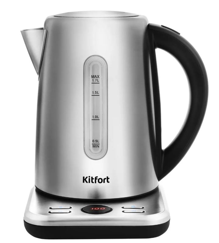 Чайник электрический KitFort КТ-661, 2200Вт, черный/серебристый